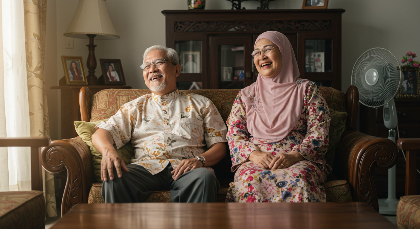 Pak cik dan mak cik gembira gunakan Alat Urut Mini Wawa